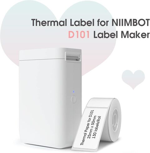 NIIMBOT D101 Labels, 0.79'' x 1.57'' (20x40mm) Thermal Sticker Label, Waterproof, Oil-Proof and Tear-Proof Self-Adhesive Barcode Labels for NIIMBOT D101 Label Maker, 1 Roll of 155 Papers(Clear) in Saudi Arabia