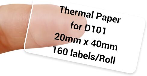 NIIMBOT D101 Labels, 0.79'' x 1.57'' (20x40mm) Thermal Sticker Label, Waterproof, Oil-Proof and Tear-Proof Self-Adhesive Barcode Labels for NIIMBOT D101 Label Maker, 1 Roll of 155 Papers(Clear) in Saudi Arabia