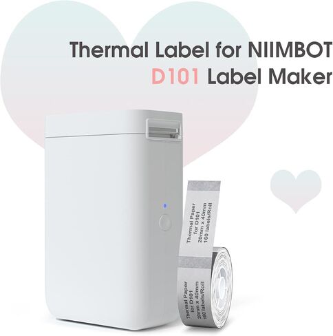 NIIMBOT D101 Labels, 0.79'' x 1.57'' (20x40mm) Thermal Sticker Label, Waterproof, Oil-Proof and Tear-Proof Self-Adhesive Barcode Labels for NIIMBOT D101 Label Maker, 1 Roll of 155 Papers(Clear) in Saudi Arabia