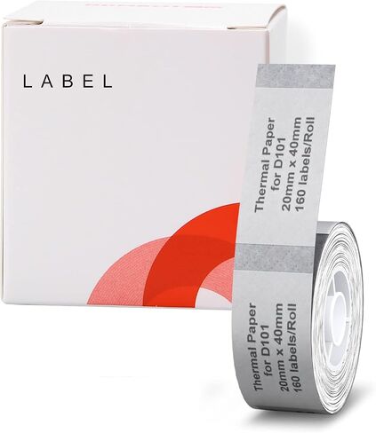 NIIMBOT D101 Labels, 0.79'' x 1.57'' (20x40mm) Thermal Sticker Label, Waterproof, Oil-Proof and Tear-Proof Self-Adhesive Barcode Labels for NIIMBOT D101 Label Maker, 1 Roll of 155 Papers(Clear) in Saudi Arabia