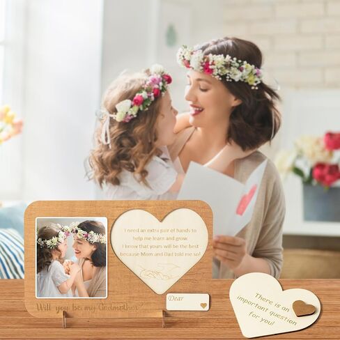 CJiangpo Will You Be My Godfather Proposal Gifts Wooden Godfather Picture Frame from Godchild Unique God Father’s Proposal Gift Ideas New Godfather Announcement Photo Frame Father’s Day Birthday Gift in Saudi Arabia