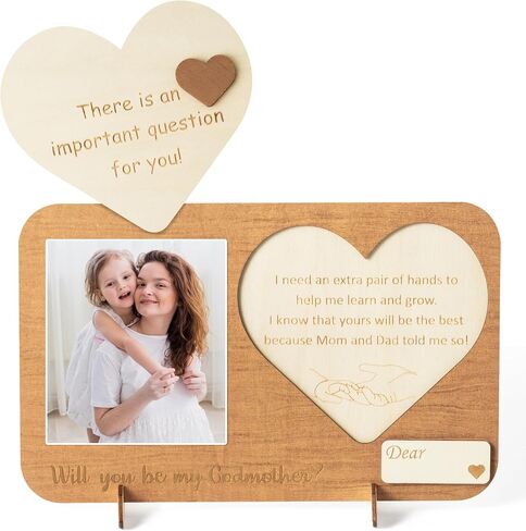 CJiangpo Will You Be My Godfather Proposal Gifts Wooden Godfather Picture Frame from Godchild Unique God Father’s Proposal Gift Ideas New Godfather Announcement Photo Frame Father’s Day Birthday Gift in Saudi Arabia