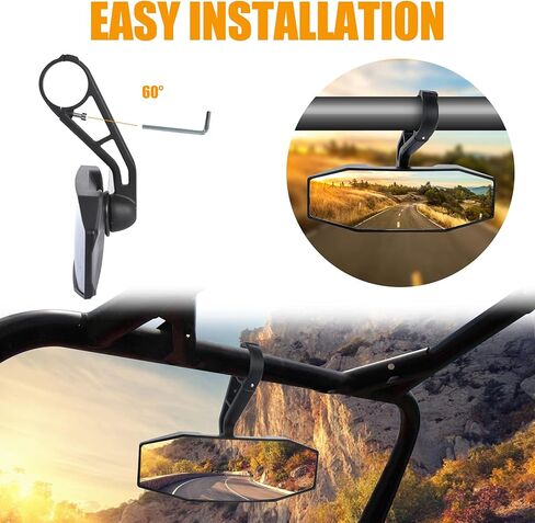 مرآة الرؤية الخلفية UTV تناسب شريط قفص دوار مقاس 1.75 بوصة، مرآة UTV للرؤية الخلفية لمركز RZR محدبة لـ Polaris RZR 800 1000 S 900 XP Arctic Cat Wildcat Sport 2015-2018، General، Ranger # 2881540 in Kuwait