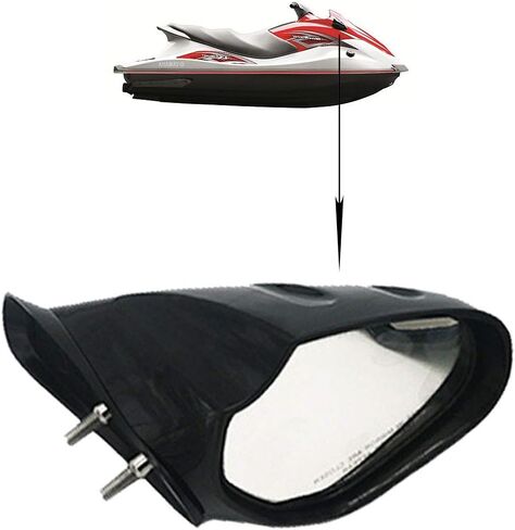 مرايا WaveRunner VX متوافقة مع Yamaha 2010-2014 VX (ديلوكس، سبورت، كروزر) VXR VXS/ 2015-2016 V1 مرآة اليد اليسرى كروزر ديلوكس سبورت (أسود، F2N-U596B-00-00) in Kuwait