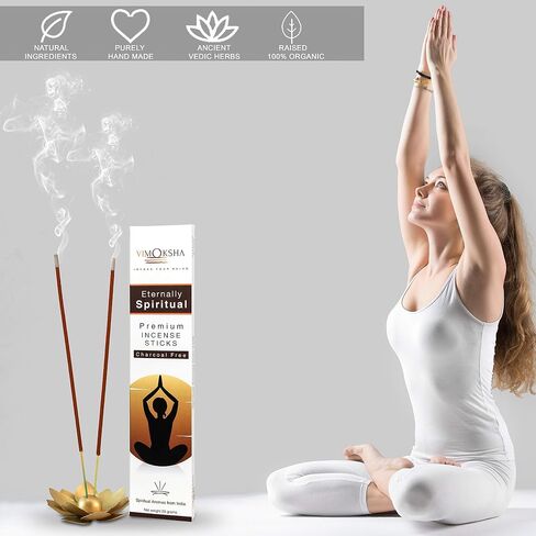 أعواد بخور كومبو، عبوة مكونة من 6-100%، طبيعية، مصنوعة يدويًا، عضوية، خالية من المواد الكيميائية، للتنقية، والاسترخاء، والإيجابية، واليوجا، والتأمل، أفضل رائحة للأخشاب (90 عودًا (108 جم)) in Saudi Arabia