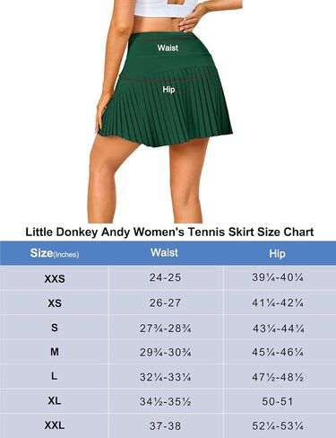 Little Donkey Andy Women's Pleated Tennis Skirts Athletic Golf Skorts High Waisted Casual Workout Sports Running Skirts in Saudi Arabia