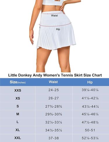 تنانير التنس النسائية ذات الثنيات من Little Donkey Andy، تنانير الجولف الرياضية عالية الخصر، تنانير رياضية غير رسمية للتمرين والجري in Saudi Arabia