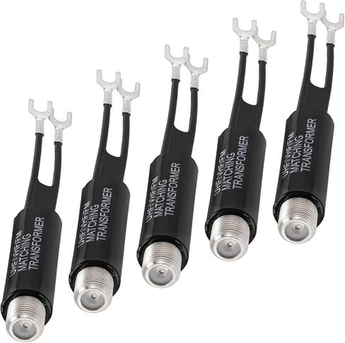 Bingfu 75 ohm F-Type to 300 ohm Twin-Lead UHF/VHF/FM Balun Antenna Matching Transformer Converter Coaxial Adapter Connector 2 Pack in Kuwait
