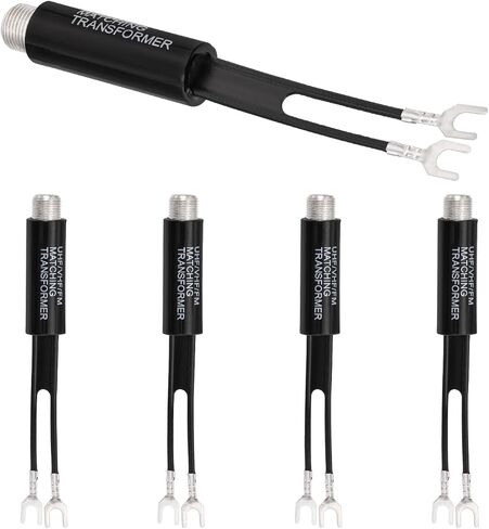 Bingfu 75 ohm F-Type to 300 ohm Twin-Lead UHF/VHF/FM Balun Antenna Matching Transformer Converter Coaxial Adapter Connector 2 Pack in Kuwait