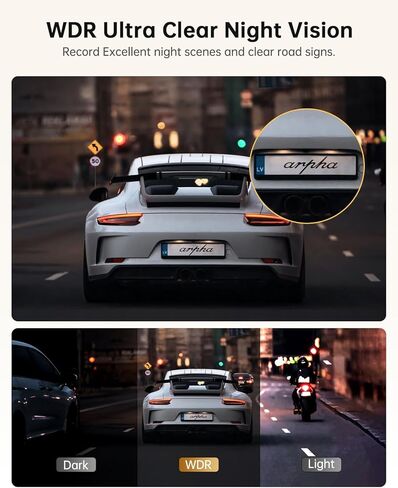 E22 10" Rear View Mirror Camera with WiFi, Touch Screen 2K Smart Rear View Mirror Backup Camera for Car, Voice Control Loop Recording 24H Parking Mode, WDR, Easy to Install, Max Suppot to 128GB in Kuwait