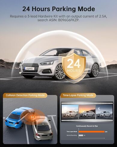 E22 10" Rear View Mirror Camera with WiFi, Touch Screen 2K Smart Rear View Mirror Backup Camera for Car, Voice Control Loop Recording 24H Parking Mode, WDR, Easy to Install, Max Suppot to 128GB in Kuwait