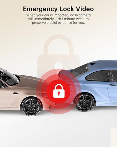 E22 10" Rear View Mirror Camera with WiFi, Touch Screen 2K Smart Rear View Mirror Backup Camera for Car, Voice Control Loop Recording 24H Parking Mode, WDR, Easy to Install, Max Suppot to 128GB in Kuwait