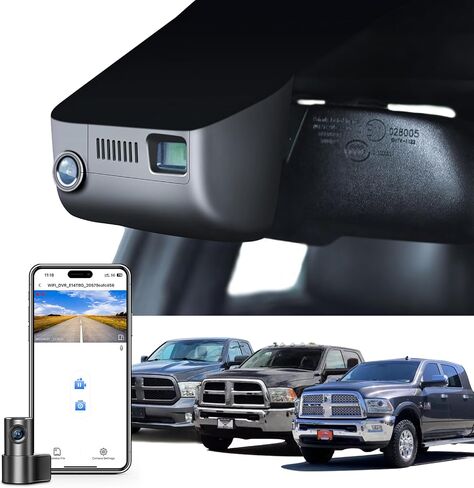 4K Dash Cam Custom fit for 4th Gen Dodge RAM 1500/2500/3500 2013 2014 2015 2016 2017 2018,(Model A),Check Model Carefully, UHD 2160P Video, App & WiFi, 128GB Card in Saudi Arabia