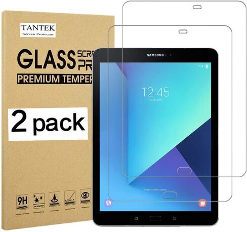 TANTEK [2-Pack Screen Protector for Samsung Galaxy Tab S3 / Galaxy Tab S2 9.7 Inch,Tempered Glass Film,Ultra Clear,Anti Scratch,Bubble Free,S Pen Compatible in Kuwait