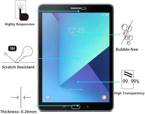 TANTEK [2-Pack Screen Protector for Samsung Galaxy Tab S3 / Galaxy Tab S2 9.7 Inch,Tempered Glass Film,Ultra Clear,Anti Scratch,Bubble Free,S Pen Compatible in Kuwait