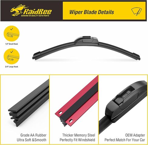 Oem Windshield Wiper Blades, Replacement for 2004-2022 Toyota Prius 04-20 Sienna Front & Rear Wiper Blades for for My Car,3 Set Automotive Replacement Windshield Wiper Blades 26"+22"+16-A in Kuwait