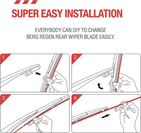 شفرات ممسحة خلفية 10 بوصة (10-B) تناسب Honda HRV 2022-2016 /Mitsubishi Outlander Sport 22-11 Eclipse Cross 22-18 /Infiniti QX56 QX80 22-11 /Leaf 17-11 شفرات ممسحة الزجاج الأمامي الخلفية (عبوة من 2) in Kuwait