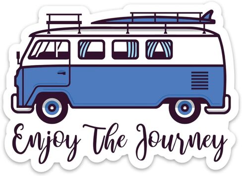 ملصق استمتع برحلة التخييم وركوب الأمواج مقاس 10.16 سم × 7.62 سم ​​لزجاجة مياه الكمبيوتر المحمول in Kuwait