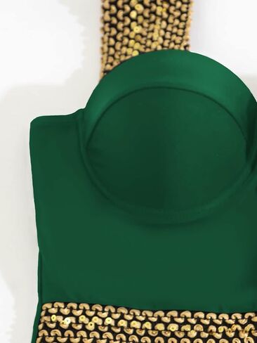 بدلة استحمام نسائية من قطعة واحدة من MakeMeChic بحافة متباينة رافعة للأعلى من قطعة واحدة in Saudi Arabia