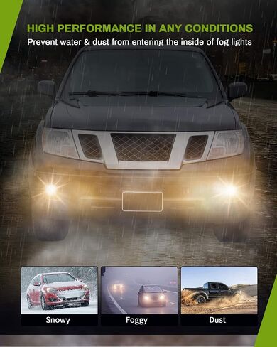 مصابيح الضباب AUTOSAVER88 متوافقة مع 2005 2006 2007 2008 2009 2010 2011 2012 2013 2014 2015 2016 2017 2018 Frontier 05-18 استبدال ضوء الضباب، مع مصابيح 12 فولت 55 وات H11، وحزام الأسلاك والتبديل in Saudi Arabia