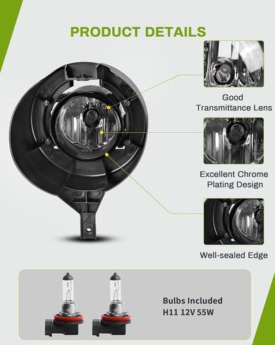 مصابيح الضباب AUTOSAVER88 متوافقة مع 2005 2006 2007 2008 2009 2010 2011 2012 2013 2014 2015 2016 2017 2018 Frontier 05-18 استبدال ضوء الضباب، مع مصابيح 12 فولت 55 وات H11، وحزام الأسلاك والتبديل in Saudi Arabia