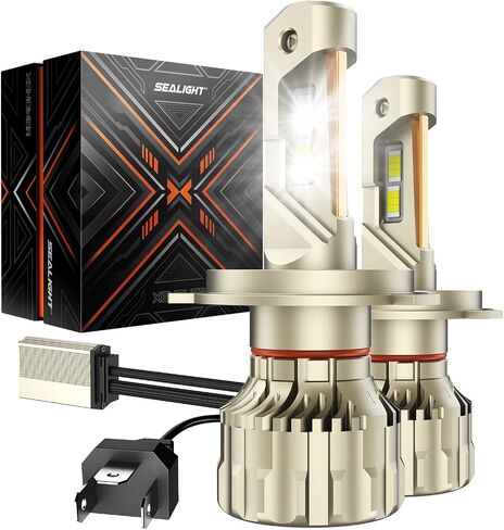 مصابيح إضاءة LED SEALIGHT 9006، X4 110W HB4 LED لمبة إضاءة للسيارة مع 12 شريحة CSP أكبر، التوصيل والتشغيل، حلقة قفل قابلة للتعديل، حزمة من 2 in Saudi Arabia