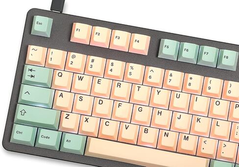 أغطية مفاتيح سلسلة DROP Artifact Bloom - متوافقة مع الحجم الكامل، Tenkeyless، Compact 1800، HHKB، 75%، 67%، و60% تخطيطات لوحة المفاتيح الميكانيكية، 129 PBT Keycaps، صبغ فرعي، ملف تعريف Cherry (Matcha Mango) in Kuwait