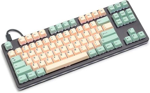 أغطية مفاتيح سلسلة DROP Artifact Bloom - متوافقة مع الحجم الكامل، Tenkeyless، Compact 1800، HHKB، 75%، 67%، و60% تخطيطات لوحة المفاتيح الميكانيكية، 129 PBT Keycaps، صبغ فرعي، ملف تعريف Cherry (Matcha Mango) in Kuwait