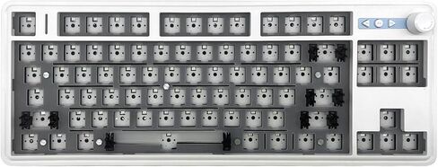 BOYI GMK84-75% RGB Mechanical Keyboard Barebones Kit with Knob,Hot-SwapTri-Mode BT5.0/2.4G/Type-C Wireless Gaming Keyboard,Gasket Structure North-Facing LEDs Custom Keyboard,LS01 Kit DIY Keyboard in Kuwait