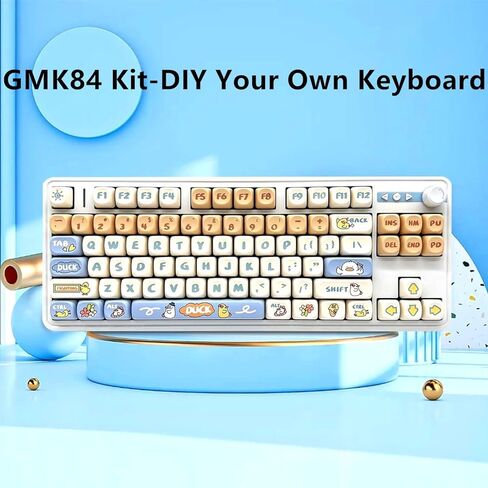 BOYI GMK84-75% RGB Mechanical Keyboard Barebones Kit with Knob,Hot-SwapTri-Mode BT5.0/2.4G/Type-C Wireless Gaming Keyboard,Gasket Structure North-Facing LEDs Custom Keyboard,LS01 Kit DIY Keyboard in Kuwait