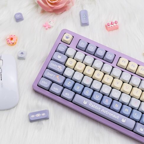 Candy Color PBT Keycaps Set XOA Profile Cute Round Keycaps 138 Keys Custom Dye-Sublimation Keyboard Keycaps for 60% 65% 70% 75% 100% Cherry Gateron MX Switches Mechanical Keyboards in Kuwait