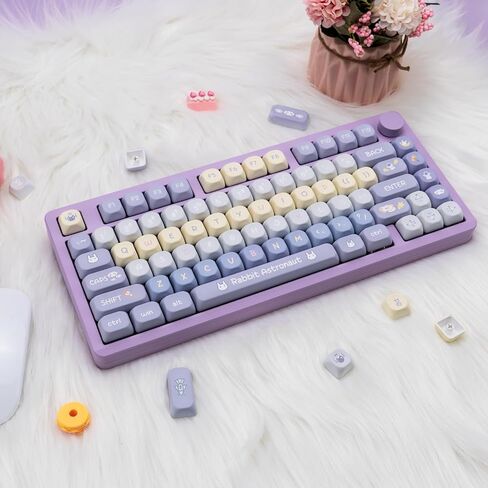 Candy Color PBT Keycaps Set XOA Profile Cute Round Keycaps 138 Keys Custom Dye-Sublimation Keyboard Keycaps for 60% 65% 70% 75% 100% Cherry Gateron MX Switches Mechanical Keyboards in Kuwait