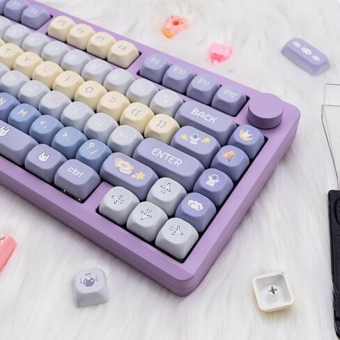 Candy Color PBT Keycaps Set XOA Profile Cute Round Keycaps 138 Keys Custom Dye-Sublimation Keyboard Keycaps for 60% 65% 70% 75% 100% Cherry Gateron MX Switches Mechanical Keyboards in Kuwait