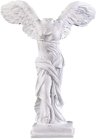 CALIDAKA Winged Victory of Samothrace Statue Victory Goddess Statue Sculpture Roman Greek Goddess Victoria Figurine Desktop Ornament for Home Office Garden Decor, S White in Saudi Arabia