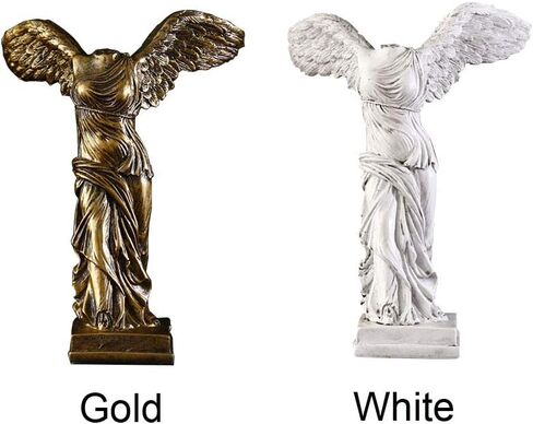 CALIDAKA Winged Victory of Samothrace Statue Victory Goddess Statue Sculpture Roman Greek Goddess Victoria Figurine Desktop Ornament for Home Office Garden Decor, S White in Saudi Arabia