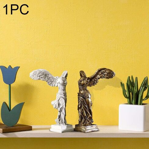 CALIDAKA Winged Victory of Samothrace Statue Victory Goddess Statue Sculpture Roman Greek Goddess Victoria Figurine Desktop Ornament for Home Office Garden Decor, S White in Saudi Arabia