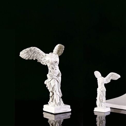 CALIDAKA Winged Victory of Samothrace Statue Victory Goddess Statue Sculpture Roman Greek Goddess Victoria Figurine Desktop Ornament for Home Office Garden Decor, S White in Saudi Arabia