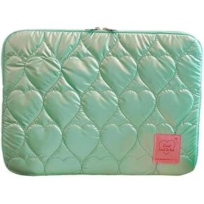 Alafime Women' s Cutecore Puffer Laptop Cover Case Y2k Preppy lndie Laptop Bag Fairycore Harajuku 11-15 Inch Laptop Sleeve (13 Inch,Pink)