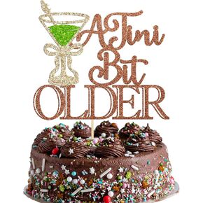 Gyufise 1 Pack A Tini Bit Older Cake Topper Espresso Martini Birthday Cake Pick A Tiny Bit Older theme Birthday Bachelorette Bridal Shower Cake Decoration Party Supplies Green