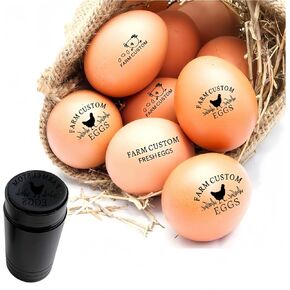 Custom Egg Stamps for Fresh Eggs Personalized Farm Coop Branding Customized Eggs Carton Stamps Custom Stamps for Farm Chicken Coop Branding (Metal 0.65inch)