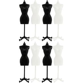 TOYANDONA Set of 8 Mini Doll Dress Form Mannequin Model Stands: Ideal Accessories for Displaying Doll Dresses