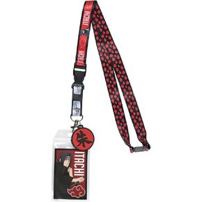 Naruto Itachi Uchiha ID Badge Holder Lanyard w/ 2" Shu Kanji Rubber Pendant