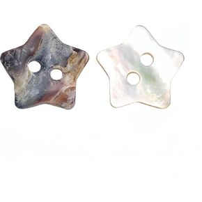 5 PCS 2 Holes Heart Star Flower Square Shaped Mother of Pearl Delicate Natural Shell Buttons for Sewing Craft Scrapbooking