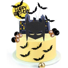 25PCS Superhero Cake Toppers, Bat Cake Decoration,Hero Themed Birthday Party Supplies