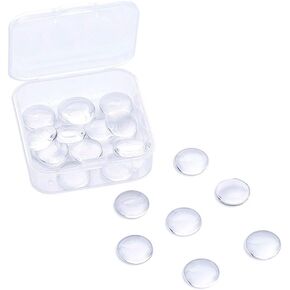 Beadthoven 20pcs Oval Clear Glass Dome Tiles - 30x40mm Cabochons for Blank Bezel Trays, Photo Cameo Pendant DIY Craft Jewelry Making