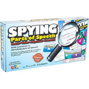 LEARNING ADVANTAGE Spying Parts of Speech - Board Games for Kids - Word Games - In-Home Learning - Sentence Building