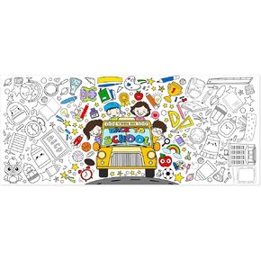Back to School Giant Coloring Poster for Kids -Jumbo First Day of School Blank Paper Banner Large Coloring Table Cover for Classroom Home Party DIY Art Craft Activity Supplies 55 x 23.6 Inch