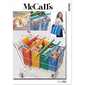 McCall's Shopping Cart Bags and Coupon Case Sewing Pattern Kit, Design Code M8420, One Size, Multicolor