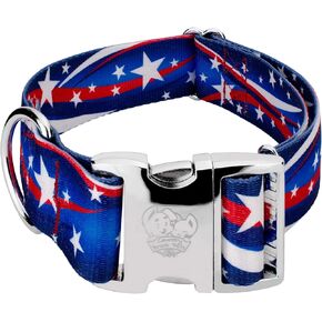 Country Brook Petz - HossFit Jr Wide Premium Dog Collar - Americana Collection Featuring Patriotic Designs (Patriotic Tribute, Extra Large)