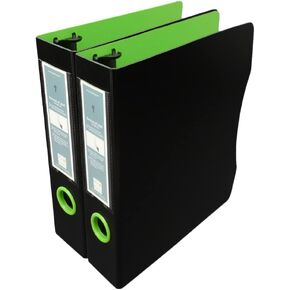 5.5x8.5 Mini 3-Ring Binder, 1.5 inch D-Ring, Black/Lime Green, 12 Binders